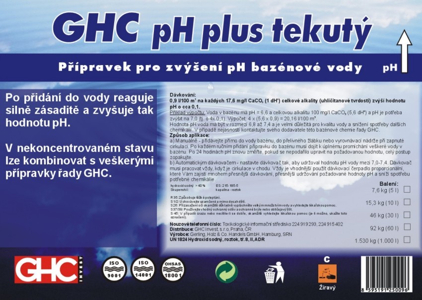 Hydroxid sodný – zvýšenie pH